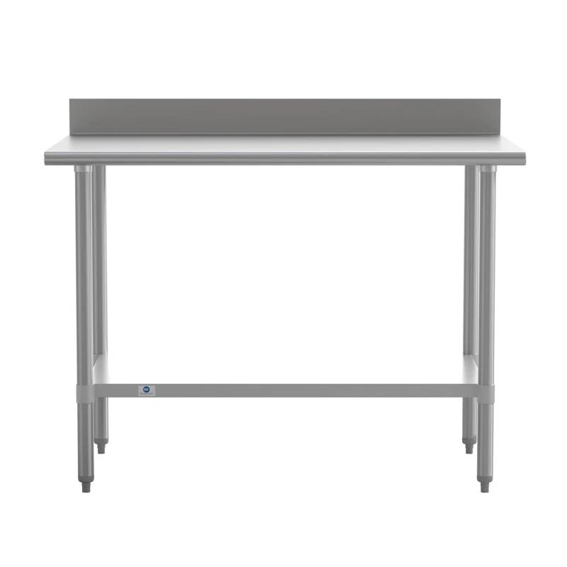 Commercial Stainless Steel Kitchen Prep and Work Table with Shelf and Backsplash