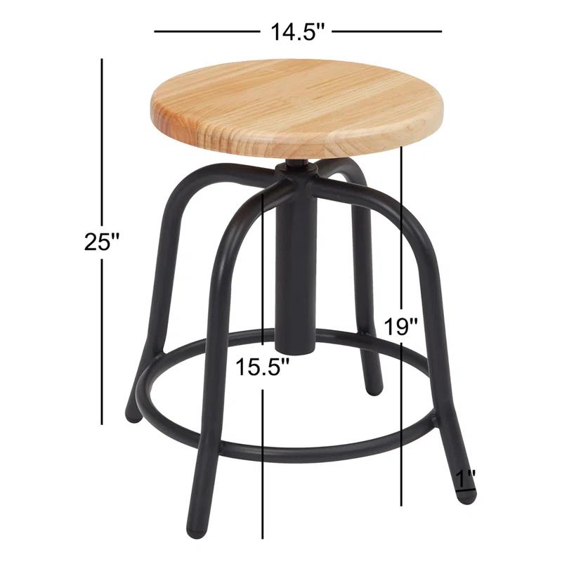 National Public Seating Adjustable Height Ergonomic Lab Stool with Footring