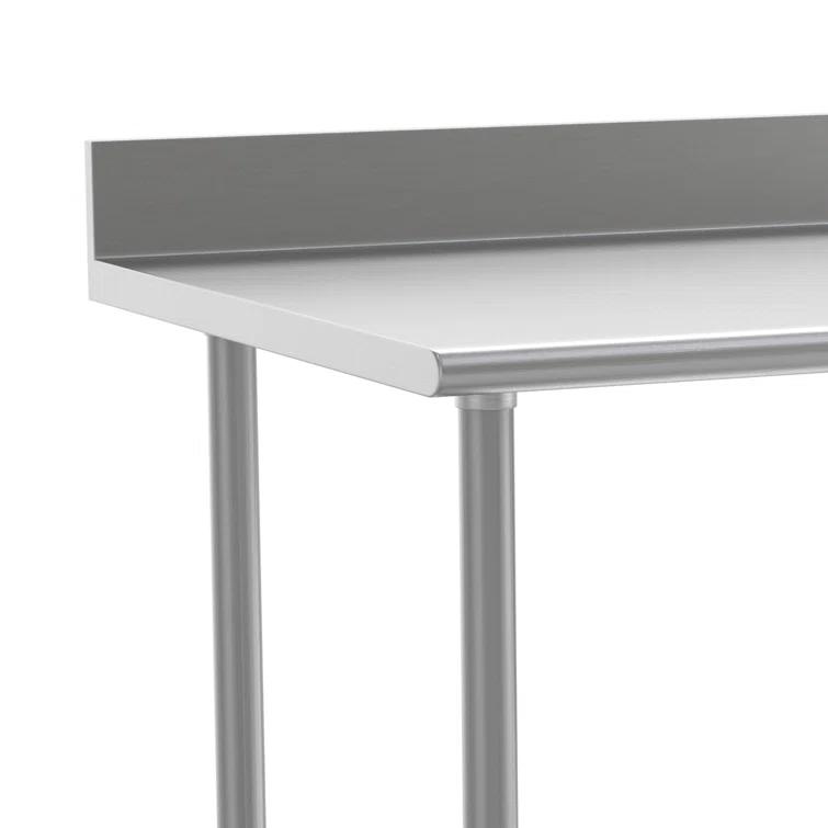 Flash Furniture Commercial Stainless Steel Kitchen Prep and Work Table with Shelf and Backsplash