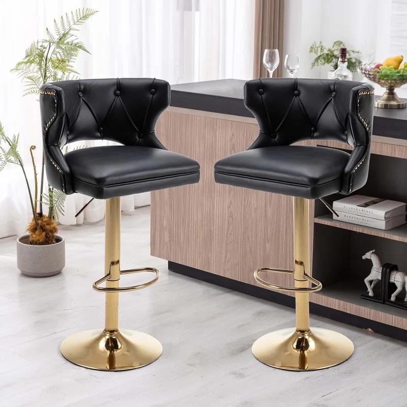 Rosdorf Park Swivel Adjustable Height Counter Stool (Set of 2)