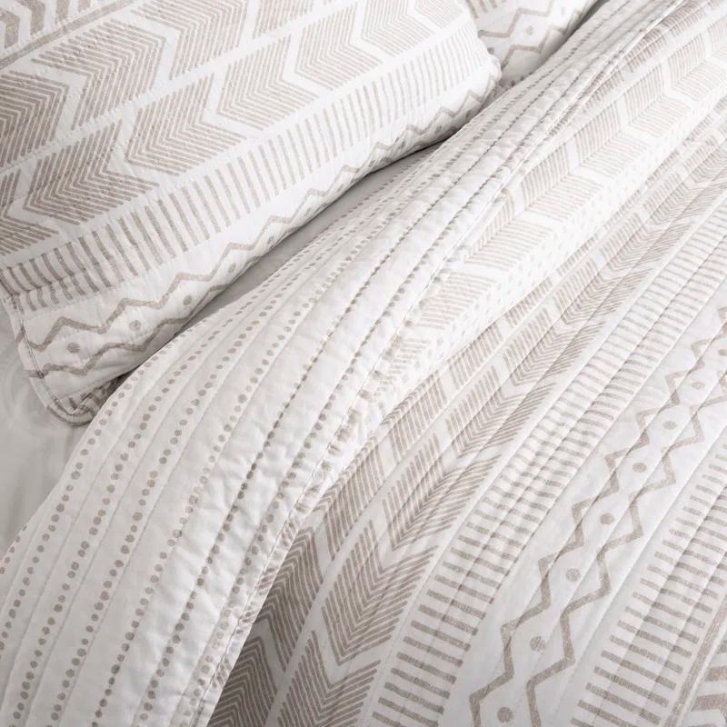 Lush Decor Hygge Geo Reversible Contemporary 3-Piece Quilt Set