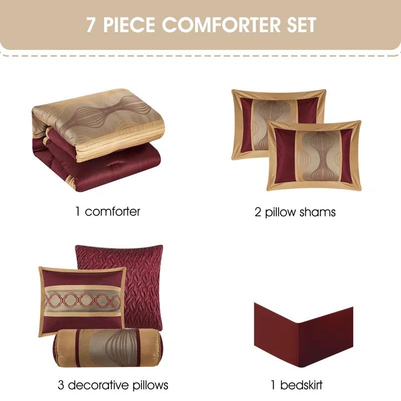 Kath 7 Piece Microfiber Modern & Contemporary Comforter Set