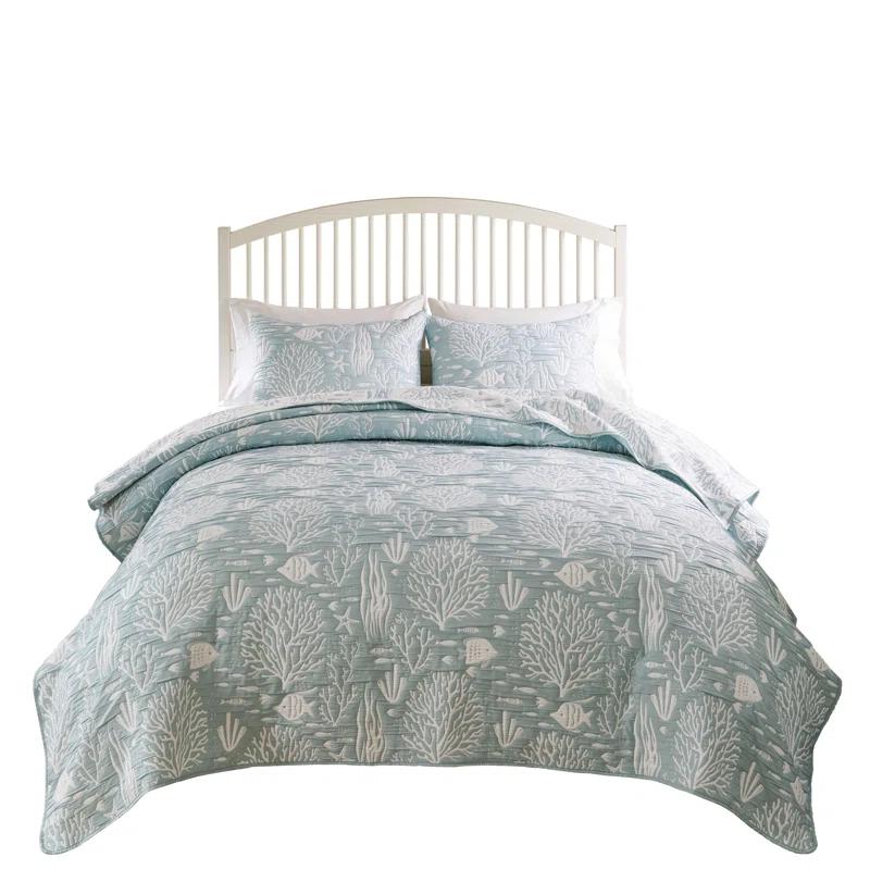 Greenland Home Fashions Coastal Paradise Jacquard Coverlet Set