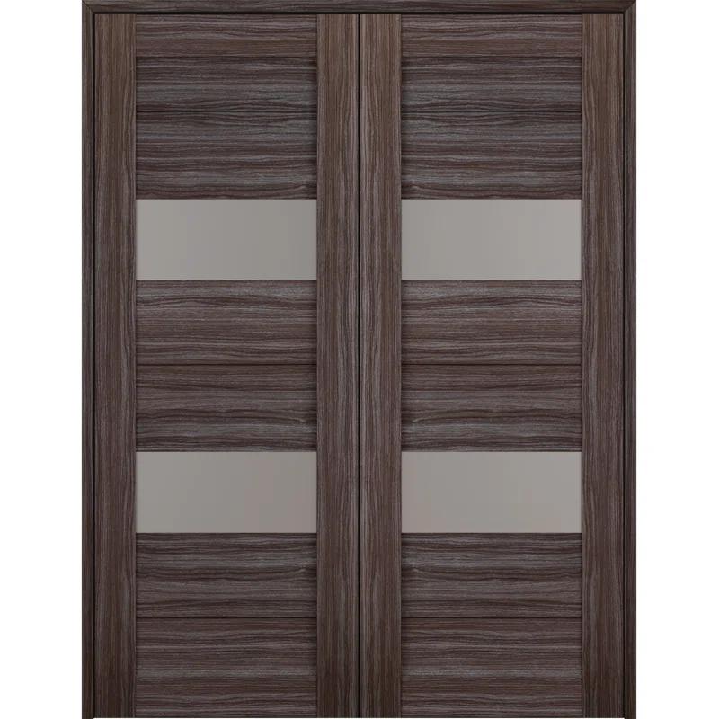 Belldinni Berta Solid Manufactured Wood and Glass Paneled Prefinished Standard Double Door
