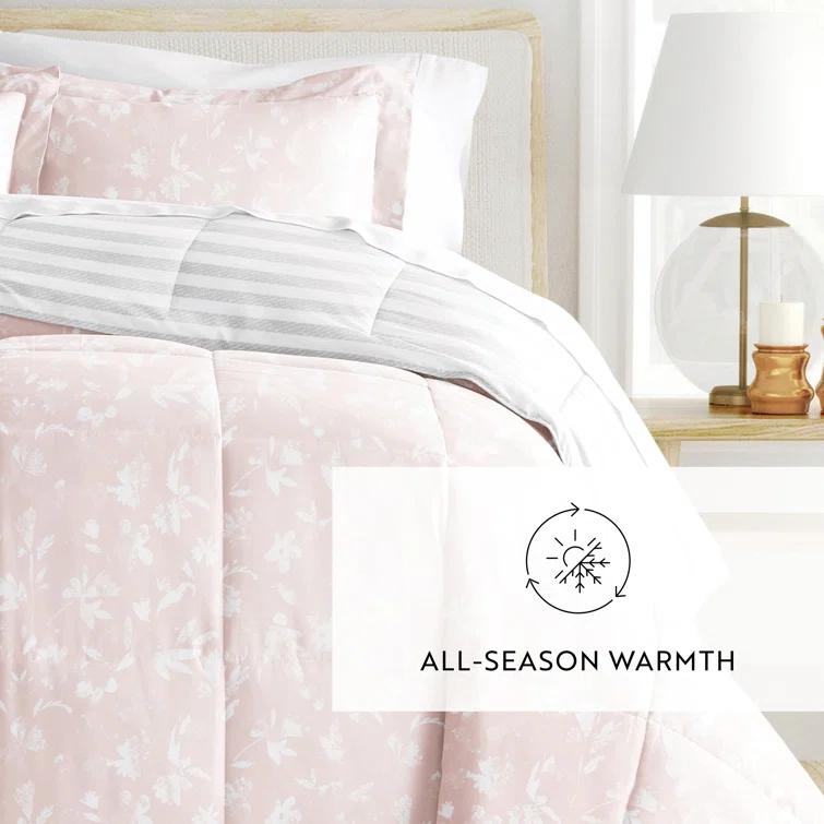 Becky Cameron Down Alternative Pressed Flowers Reversible Comforter Set