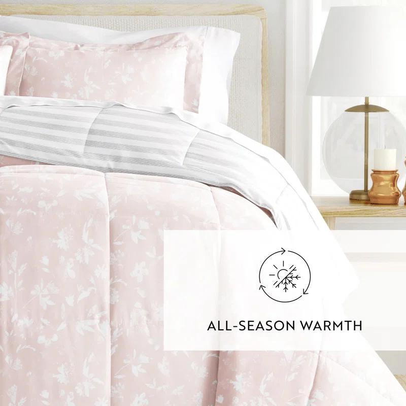 Becky Cameron Down Alternative Pressed Flowers Reversible Comforter Set