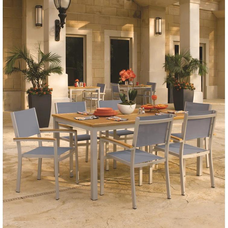 Oxford Garden Travira Stacking Patio Arm Chair (Set of 4)