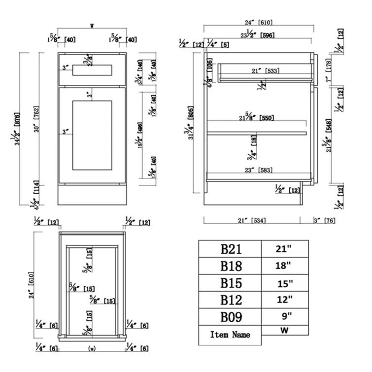 Design House Brookings Unassembled (Ready-to-Assemble) Shaker Base Kitchen Cabinet B12 34.5" H, Espresso