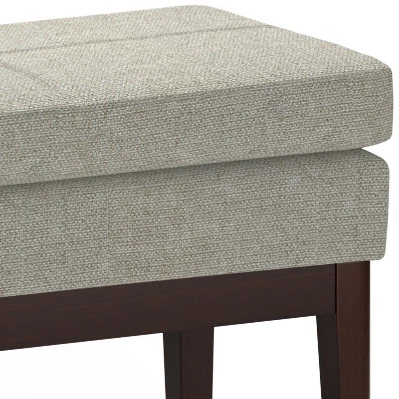 Simpli Home Carlson Small Mid-Century Ottoman Bench with Upholstered Seat