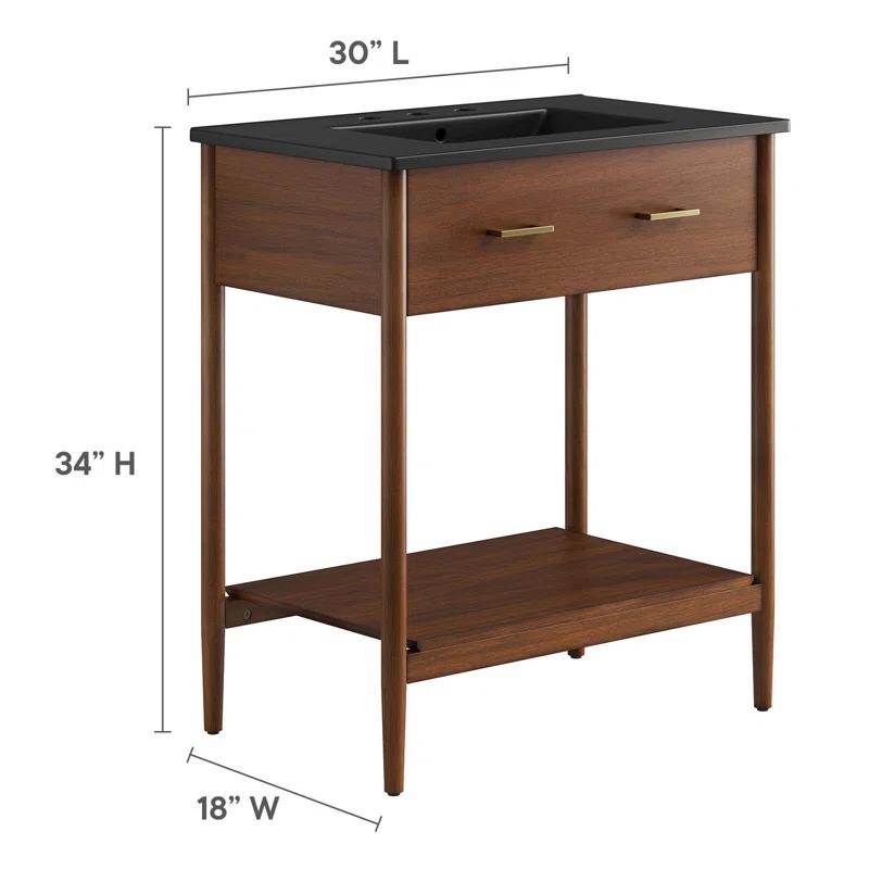 Modway Modway Zaire 30'' Single Bathroom Vanity with Ceramic Top
