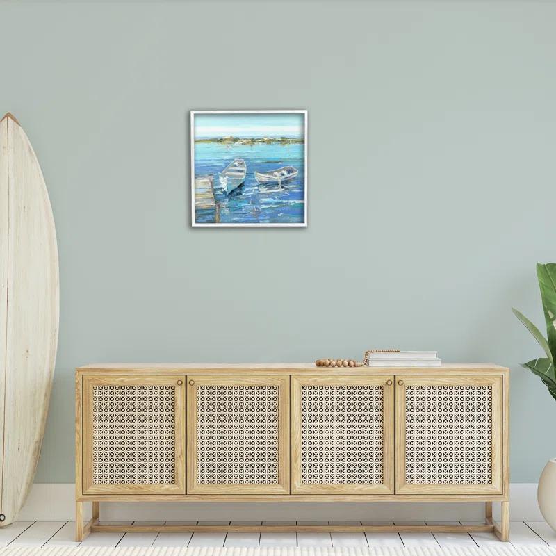 Stupell Industries " Serene Rowboats Ocean Dock " by Sally Swatland Painting Print
