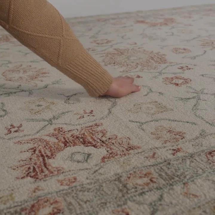 Aden Oriental Hand-Hooked Wool Ivory/Rust Area Rug