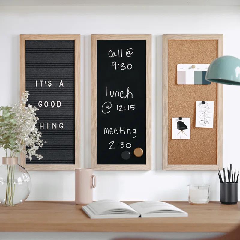 Martha Stewart Thomas Martha Stewart Cork Board, Chalk Board, Letter Board Set with Included Push Pins, Magnets, Liquid Chalk