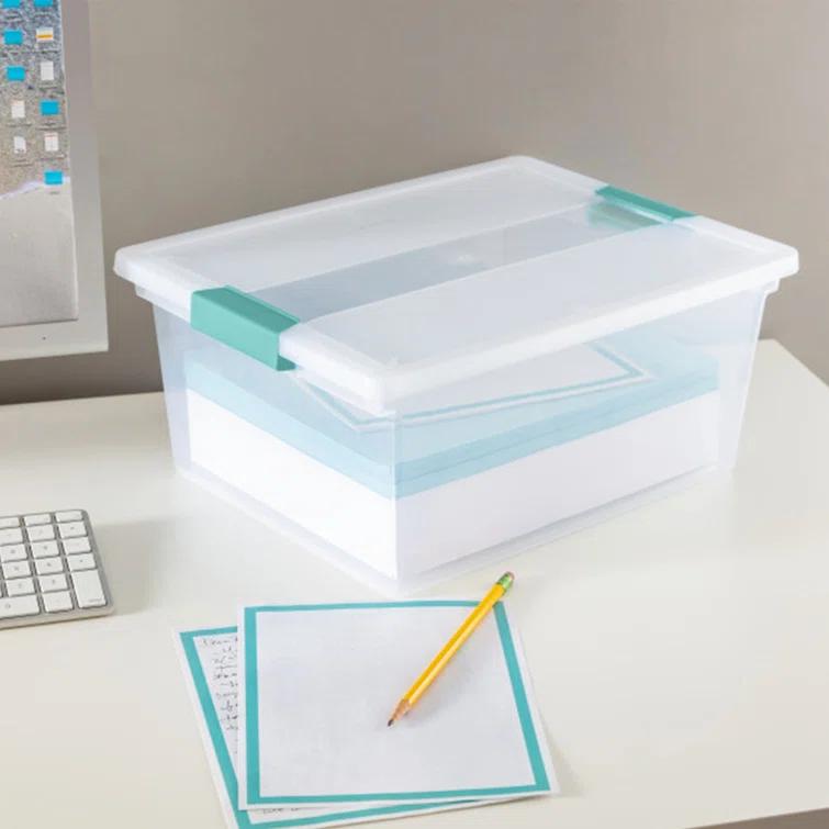 Sterilite Sterilite Plastic Stackable Storage Bin w/Clear Latch Lid (Set of 6)
