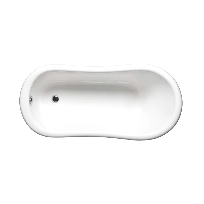 Malibu Home MHGL6029S01 Glass 60" x 29" Freestanding Soaking Acrylic Bathtub