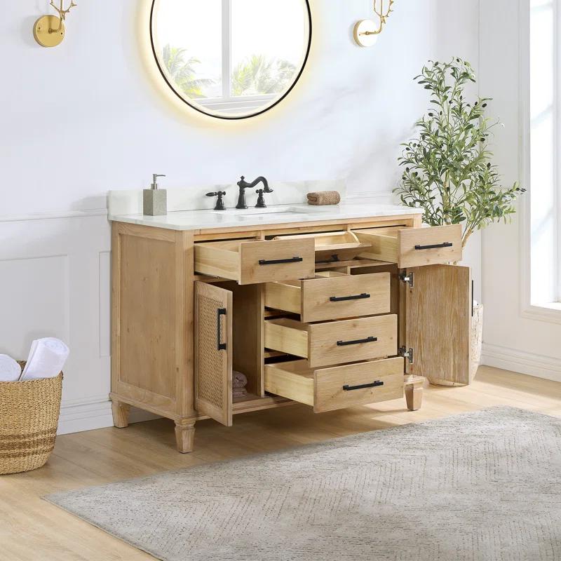 Solana 47.2" Single Bathroom Vanity Base Only in Weathered Fir