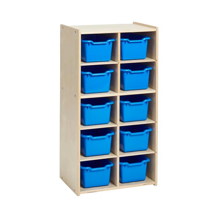 ECR4Kids ECR4Kids Streamline 10 Cubby Tray Cabinet 5x2, Classroom Furniture