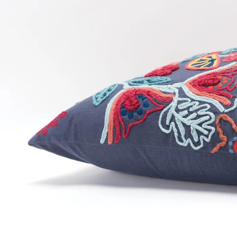 Rizzy Home Embroidered Cotton Throw Pillow