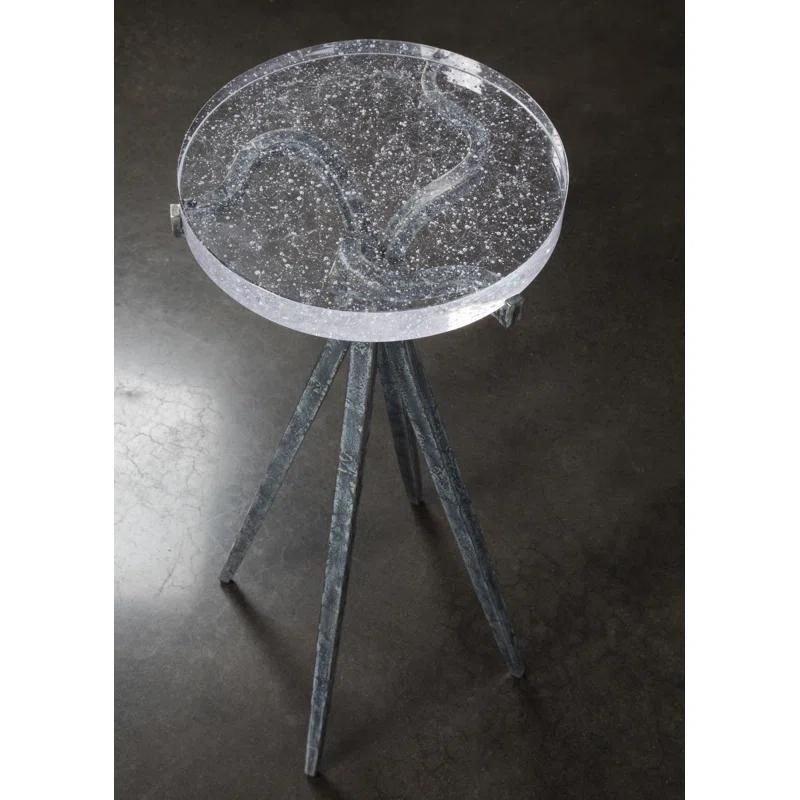 Signature Designs Glass Pedestal End Table