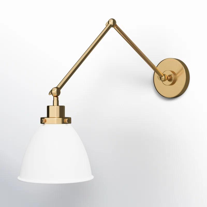 Single Light Steel Dimmable Armed Sconce