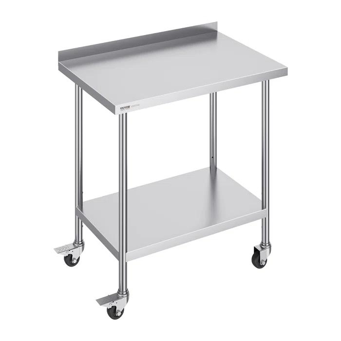 VEVOR VEVOR Stainless Steel 24'' W x 40'' H Adjustable Portable Work Table
