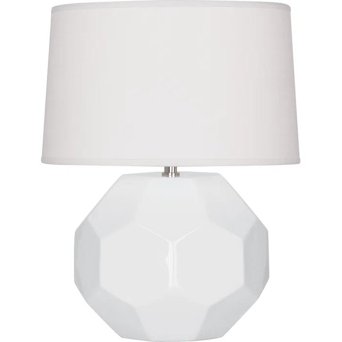 Lily Glazed Ceramic Accent Table Lamp with Linen Shade