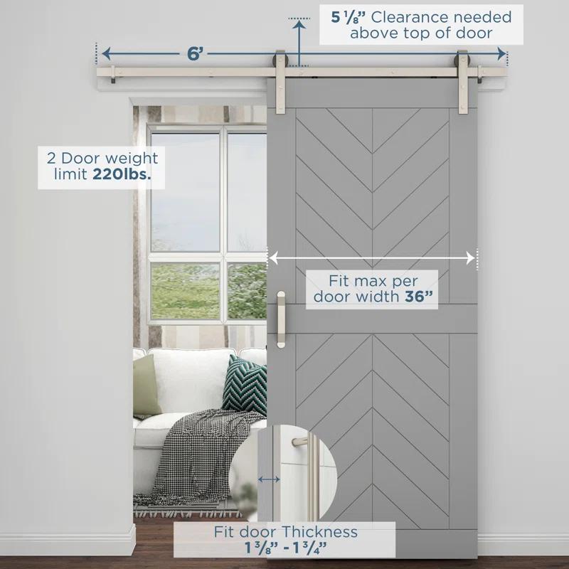 National Hardware Standard Single Barn Door Hardware Kit