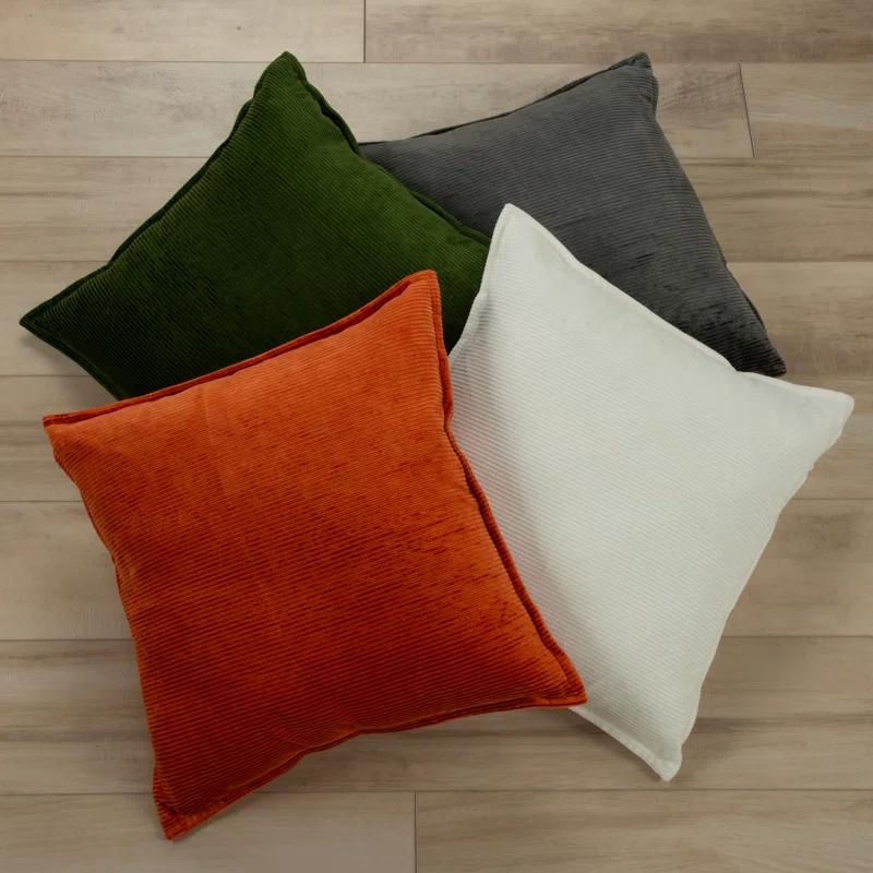 Textured Cotton Reversible Throw Pillow