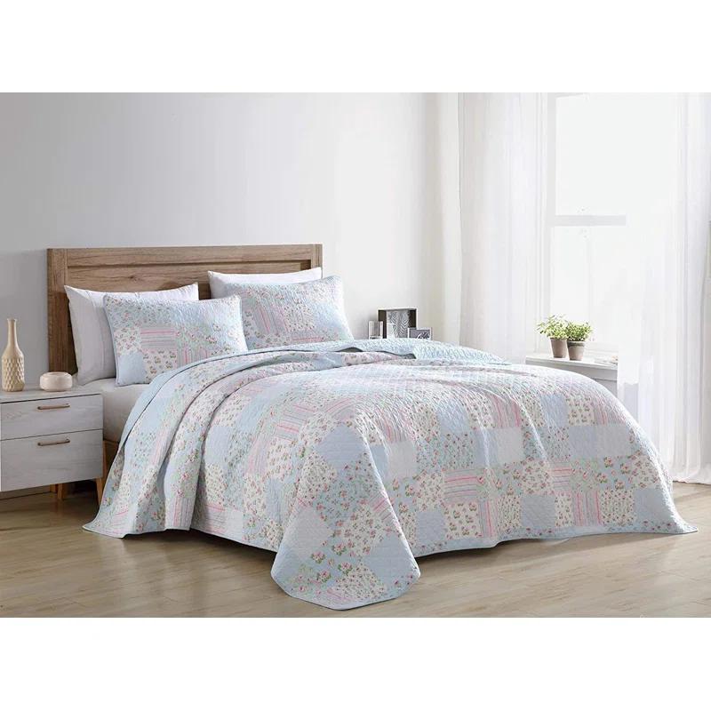 Chezmoi Collection Holly Cotton Patchwork Quilt Set