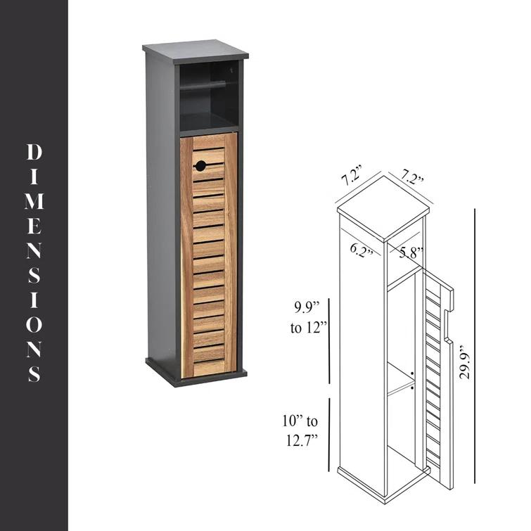 Evideco Compact Toilet Paper Storage Cabinet with Dispenser, Holds Up to 6 Rolls, Brown and Gray - Elements Collection 9912671