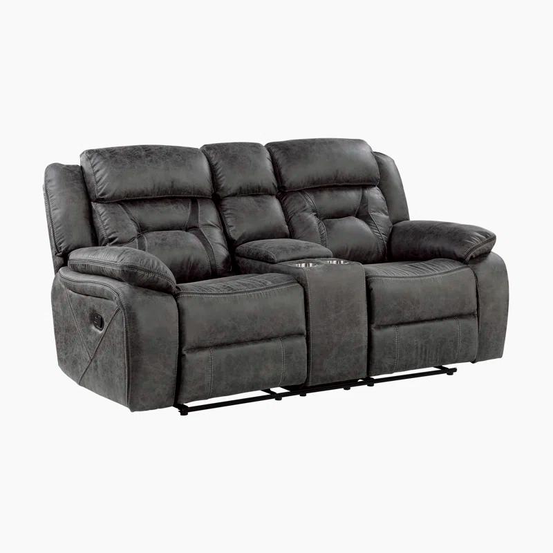 Benjara 74.5'' Upholstered Reclining Loveseat