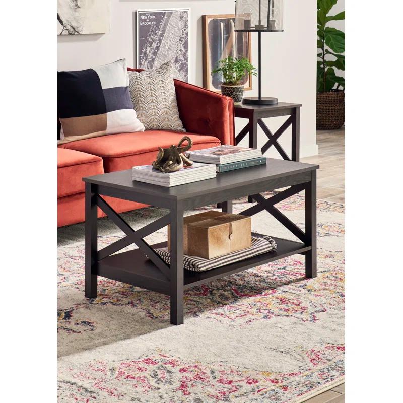 ClosetMaid X-Frame Furniture Two-Tier Coffee Table with Shelf