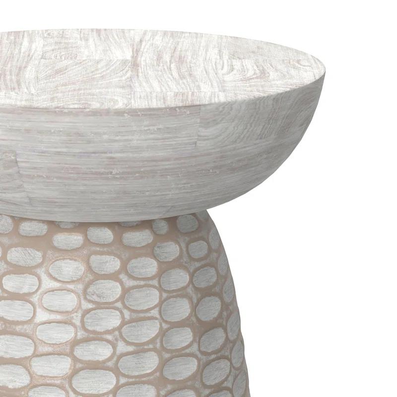 Dakota Fields Solid Mango Wood Contemporary Accent Table with Textured Finish, Fully Assembled