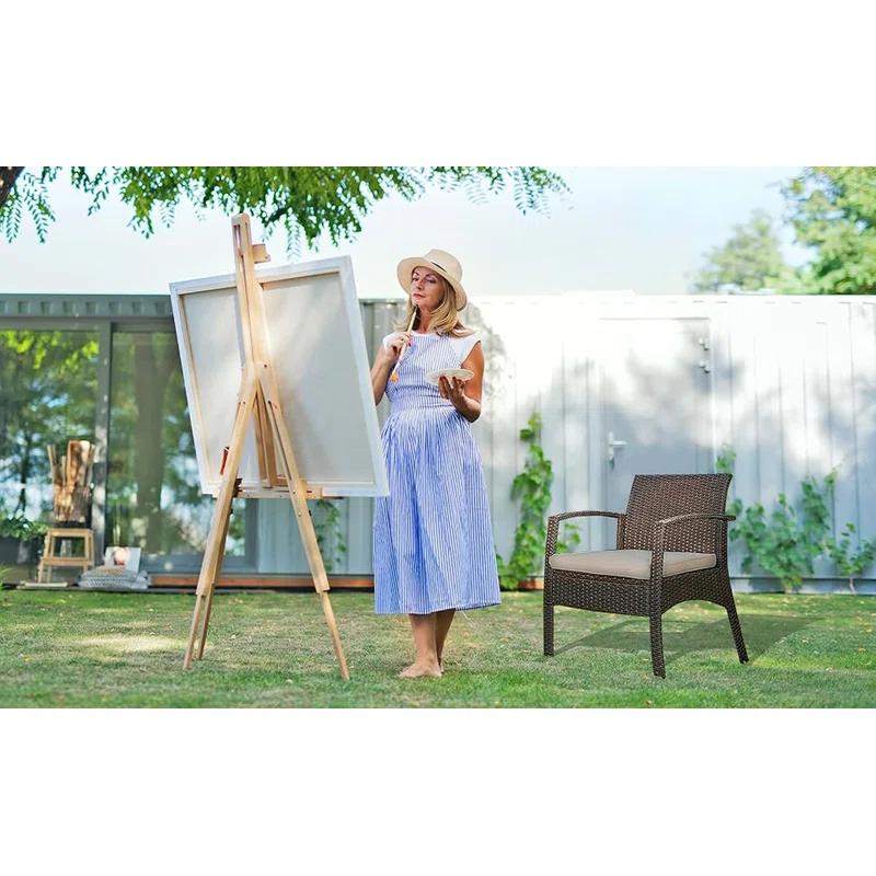 PatioSense Patio Sense Bondi Armchair-Lightweight & Durable - Low Maintenance -Khaki Cushion Included - Mocha