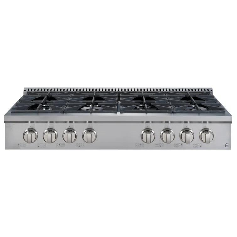 Ancona Ancona 48" Black Gas 8 Burner Cooktop AN-2162