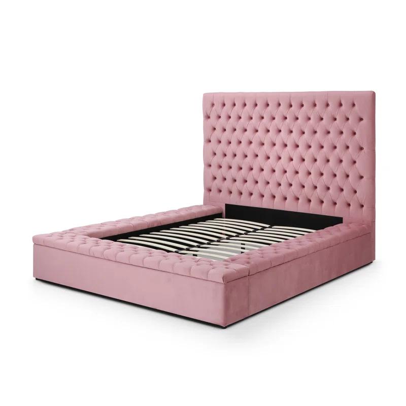Aidelyn Upholstered Velvet Platform Bed