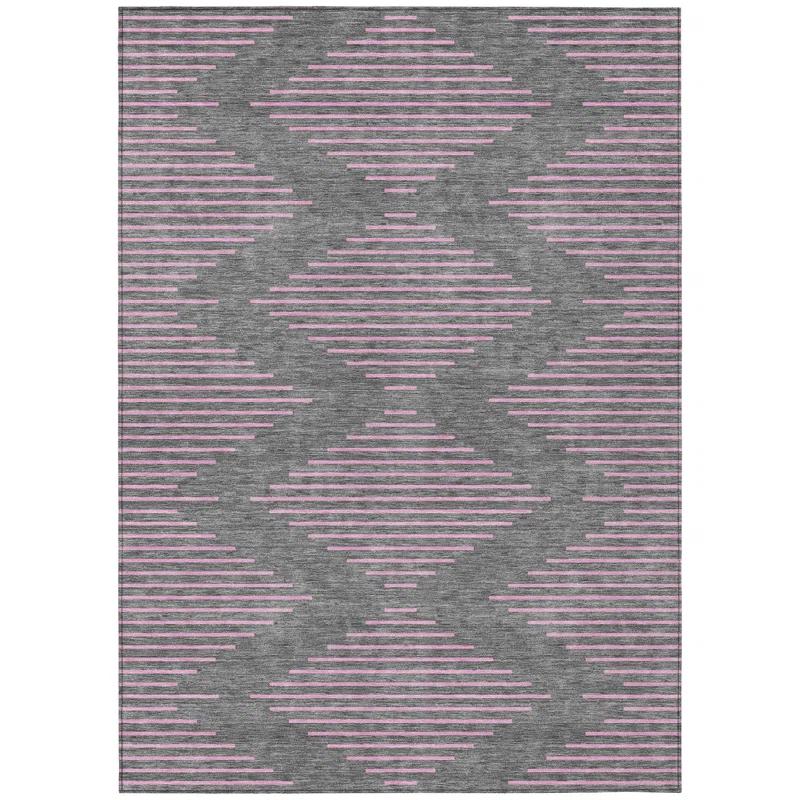 Machine Washable Indoor/Outdoor Chayden ACN1017 Gray Rug