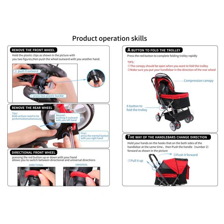 Pawhut Erie Foldable Pet Stroller