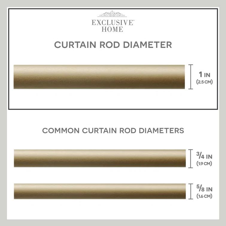 Red Barrel Studio® Exclusive Home Ogee 1" Curtain Rod and Coordinating Finial Set, Adjustable