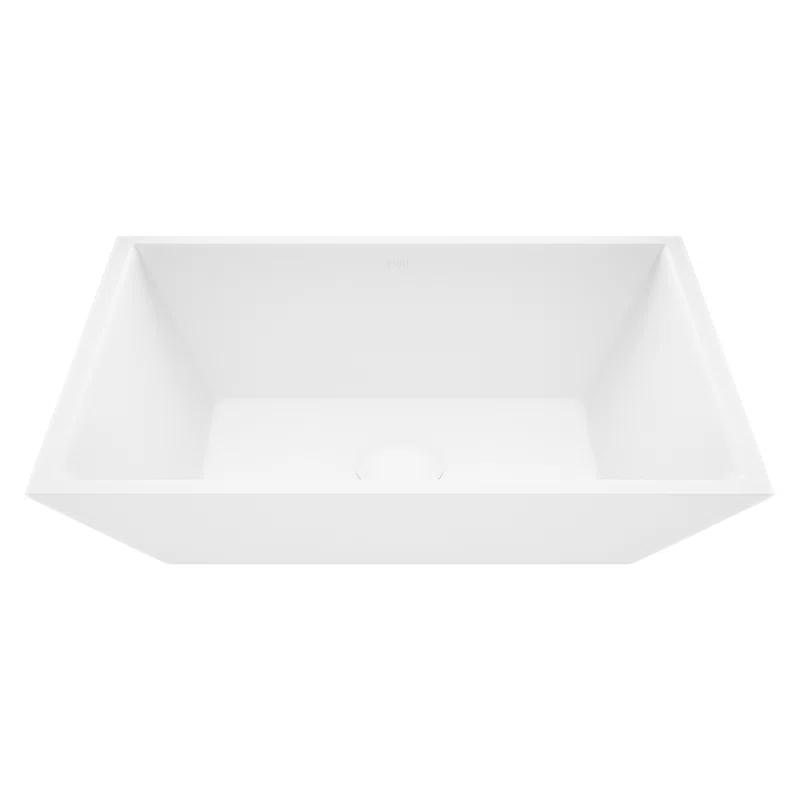 Vinca 18" L x 14" W x 5" H Matte White Handmade Rectangular Vessel Bathroom Sink