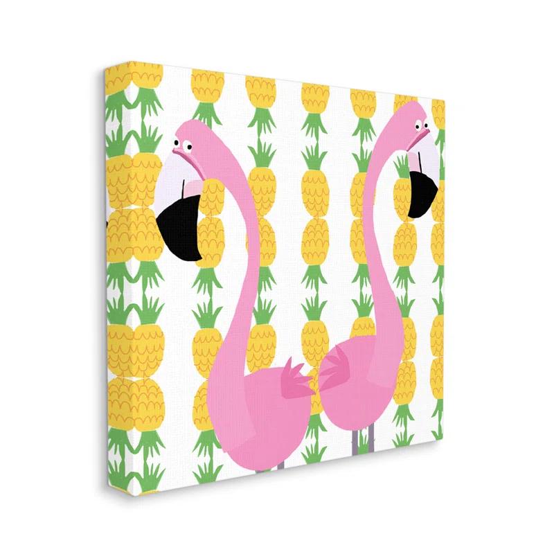 Stupell Industries Kids' Flamingo Pair Pineapple Art