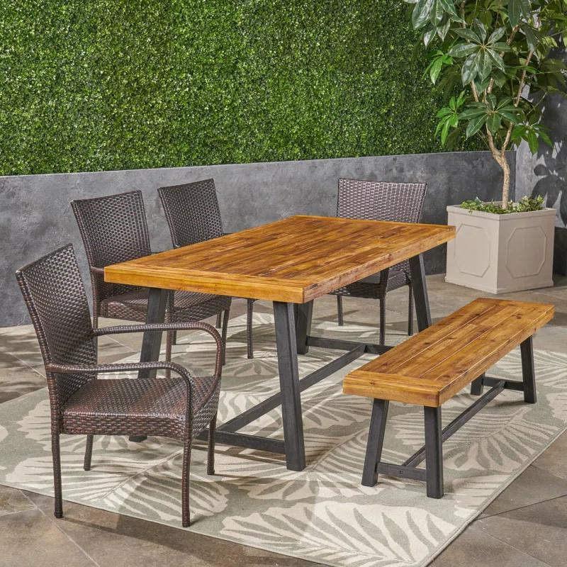 17 Stories Maud 6 - Person Rectangular Outdoor Dining Set