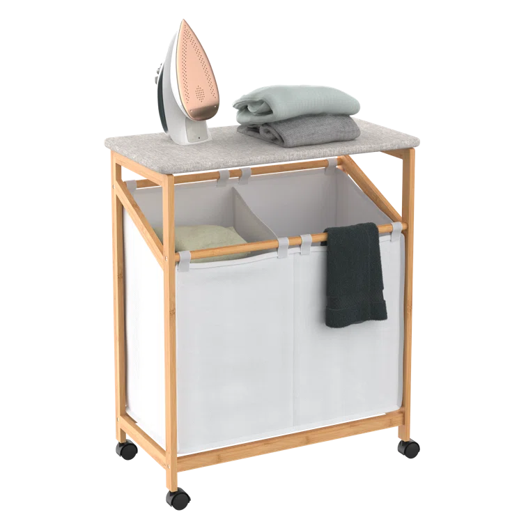 ClosetMaid ClosetMaid Bamboo Laundry Hamper Storage Cart