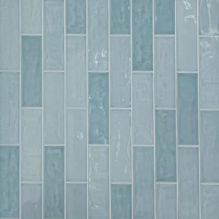 Cruz Bay Studio Bedouin 3.5" x 12" Green Gloss Ceramic Subway Tile