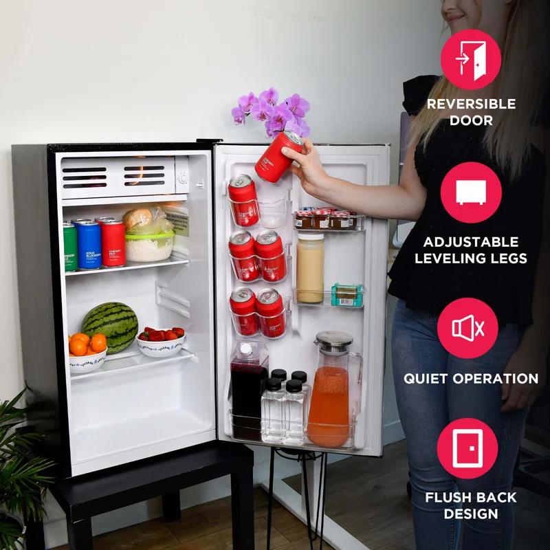 FRIGIDAIRE 3.2 Cu. Ft. Compact Fridge, Mini Refrigerator, Stainless Steel, Platinum Series & Reviews | Wayfair