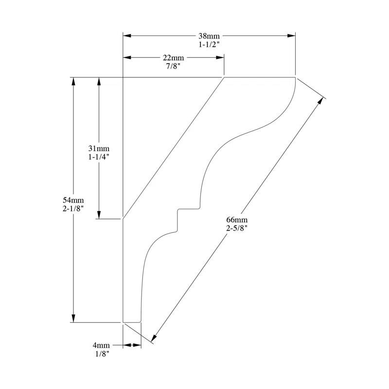 Orac Decor High Impact 1-9/16 in x 2-3/16 in x 78-3/4 in Crown (Set of 7)