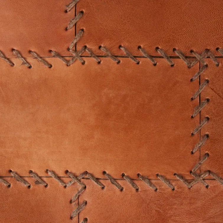 Steelside™ Brock Leather Pouf