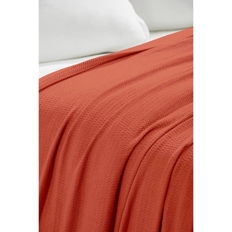 Superior Waffle Weave Honeycomb Knit Soft Textured All-Season Cotton Blanket