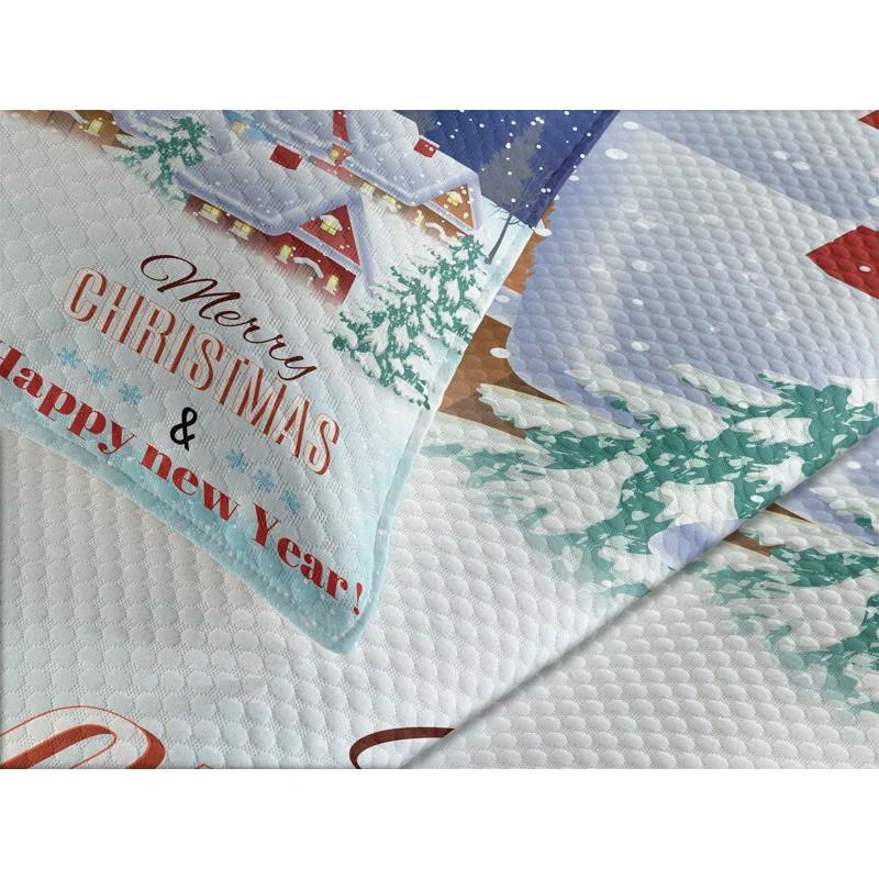 Ambesonne Christmas Bedspread Winter Sky Moon