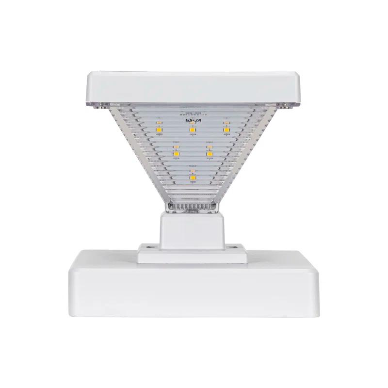 Gama Sonic Luxor Black 4x4 and 5x5 Solar LED Deck Post Cap Light with Warm White and Hi/Lo Mode for Backyard and Wood Fence(2-Pack) (Set of 2)